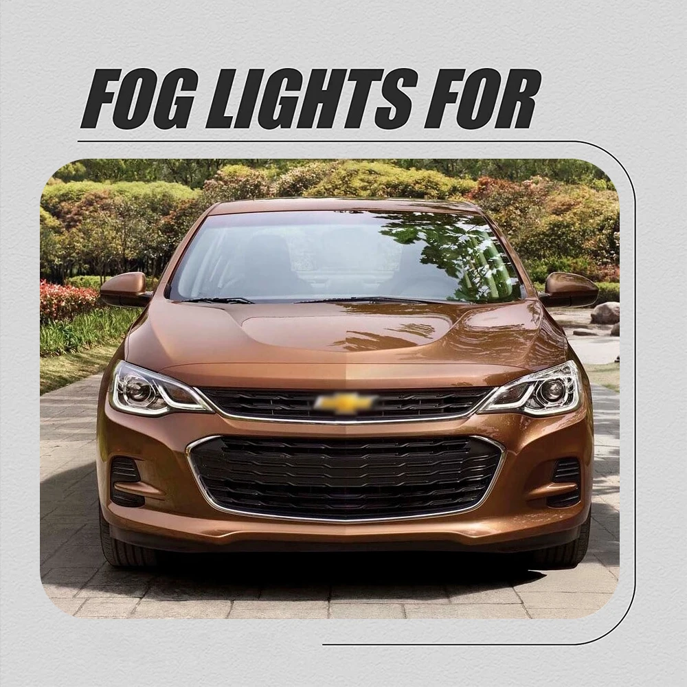 Front Bumper Fog Lamp Upgrade Kit FOR Chevrolet CAVALIER 2016 2017 2018 2019 Version Additional Foglight Set Switch + Wiring