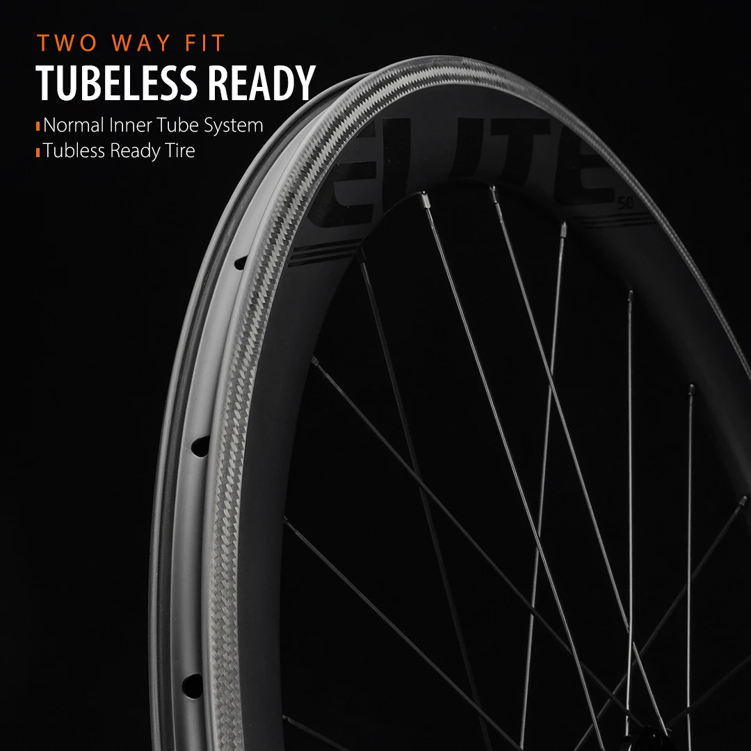 ELITEWHEELS PRO 700c Road Carbon Wheels R10 Ceramic Bearing Or Normal Hub 20-24H Clincher Tubeless For Cycling Wheelset