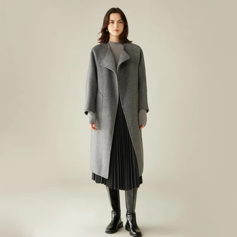 معطف شعر الجمل 100% عالي الجودة للنساء على الوجهين من الكشمير الصوفي #6