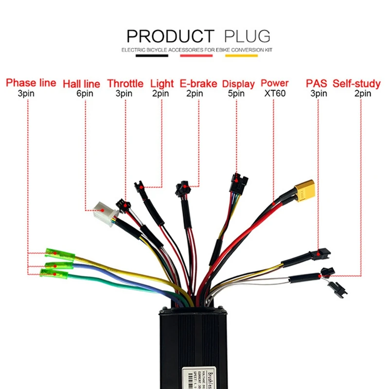 1 pz Ebike Controller 36V/48V 750W 1000W 30A Brushless con V889 LCD Display a colori strumento regolatore di velocità del motore