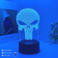 1pcs Skull 3D night light, USB atmosphere night light, study bedroom atmosphere lamp, holiday gift table light.