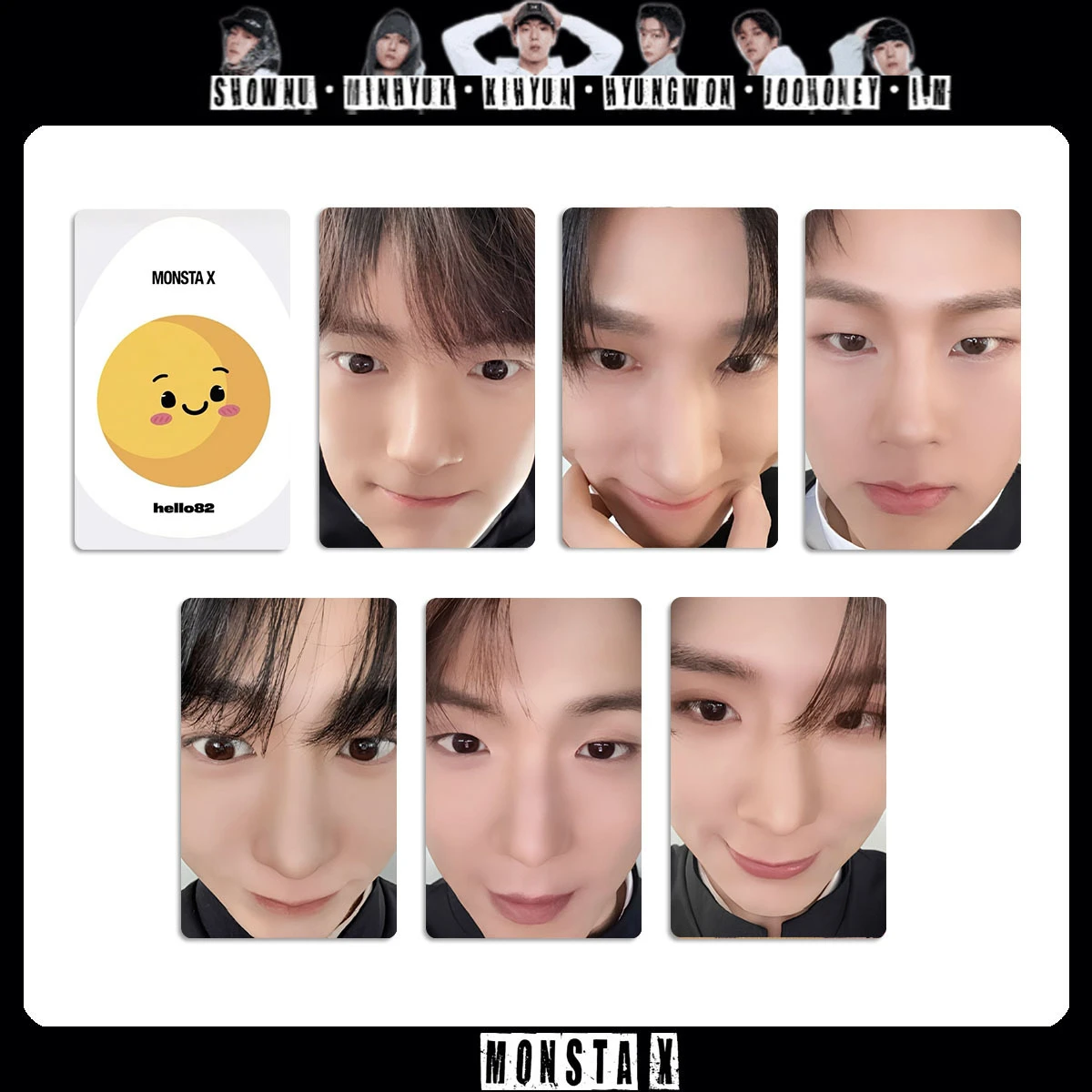 New 6PCS popular men's group MONSTA X peripheral small card UNFOLD