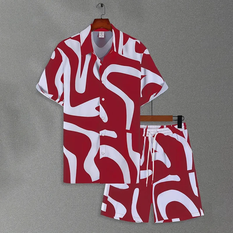 Verão quente camisa casual para festa na praia, esporte ao ar livre, short masculino, havaiano, divertido, com estampa de manga curta e praia