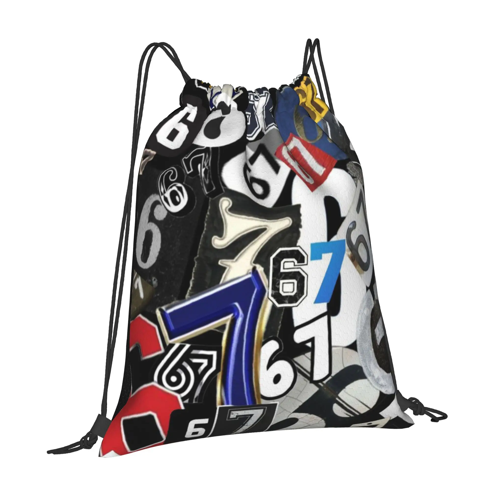 67 six seven meme 3 67 Multi-function Pocket Men Women Storage Backpack Teenager Travel Bag Print Drawstring Bags