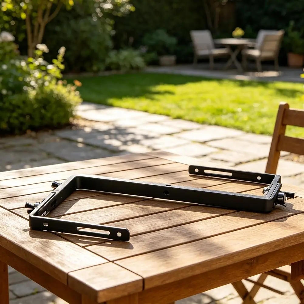L-Shaped Metal Side Table Bracket for Outdoor Chairs Compatible with Patio Lounge Chairs and Seating Accessories