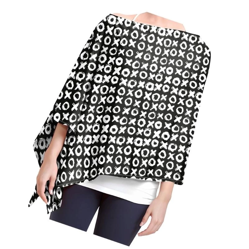 Funda lactancia J15U, delantal privacidad para alimentación bebé, funda para cochecito con patrón impreso