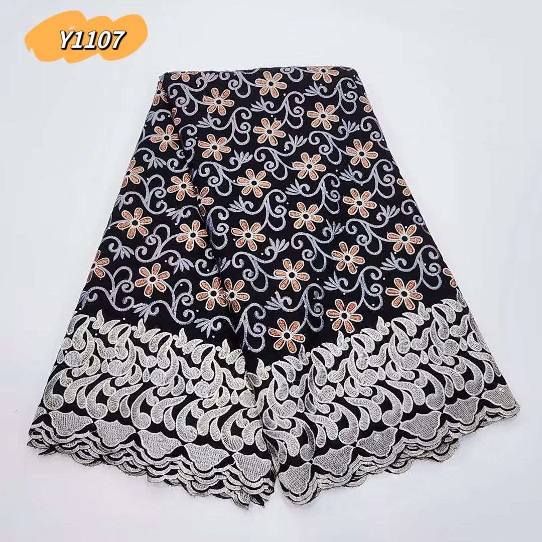 5 Yards neueste bedruckte Stoffe Steine Spitzens toff Tüll mit gesticktem Schweizer Voile Spitzens toff für Kleid