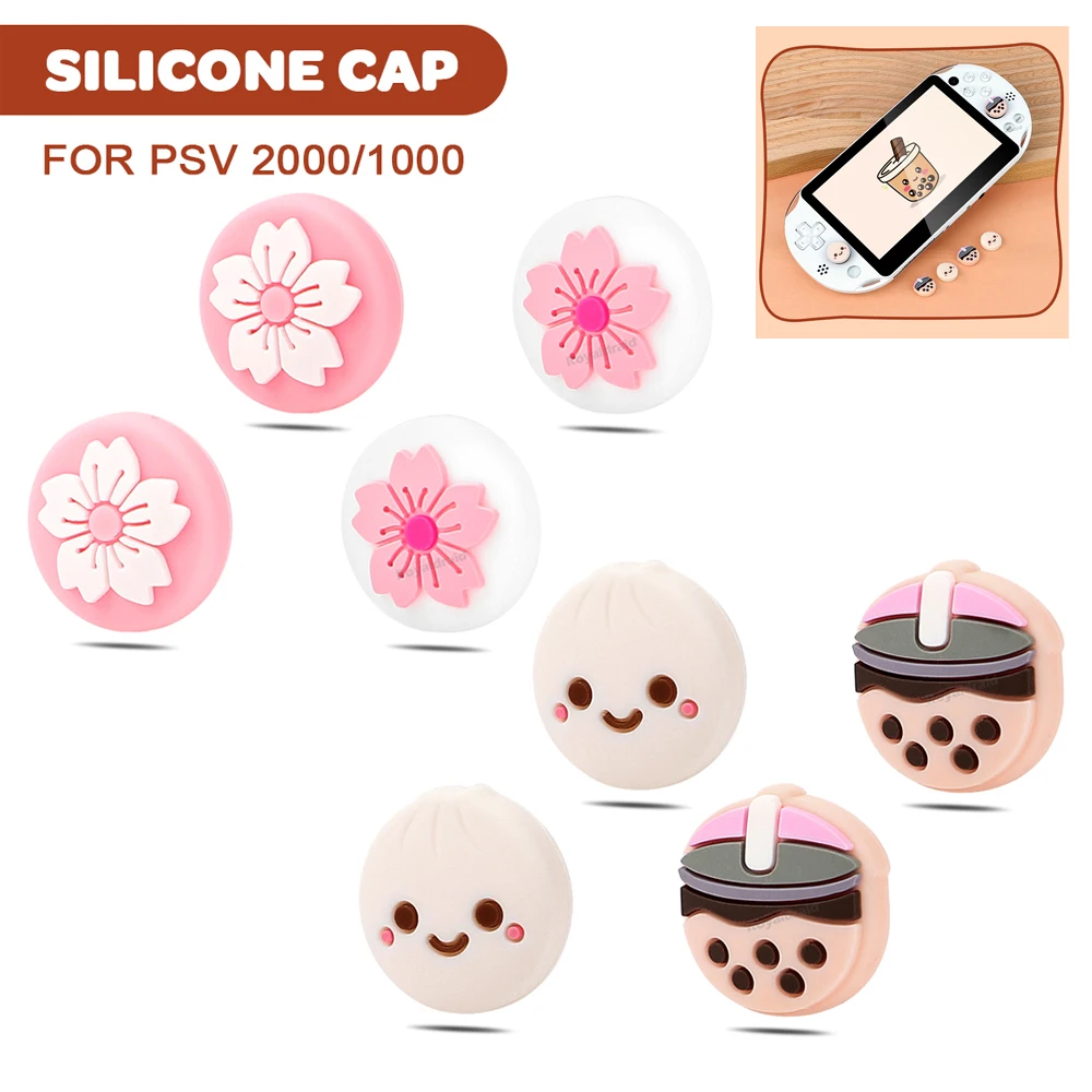 Cute Silicone Soft Thumb Stick Grip Cap Joystick Cover For Psvita PS Vita PSV 1000 Fat 2000 Slim Protector Case Game Accessories