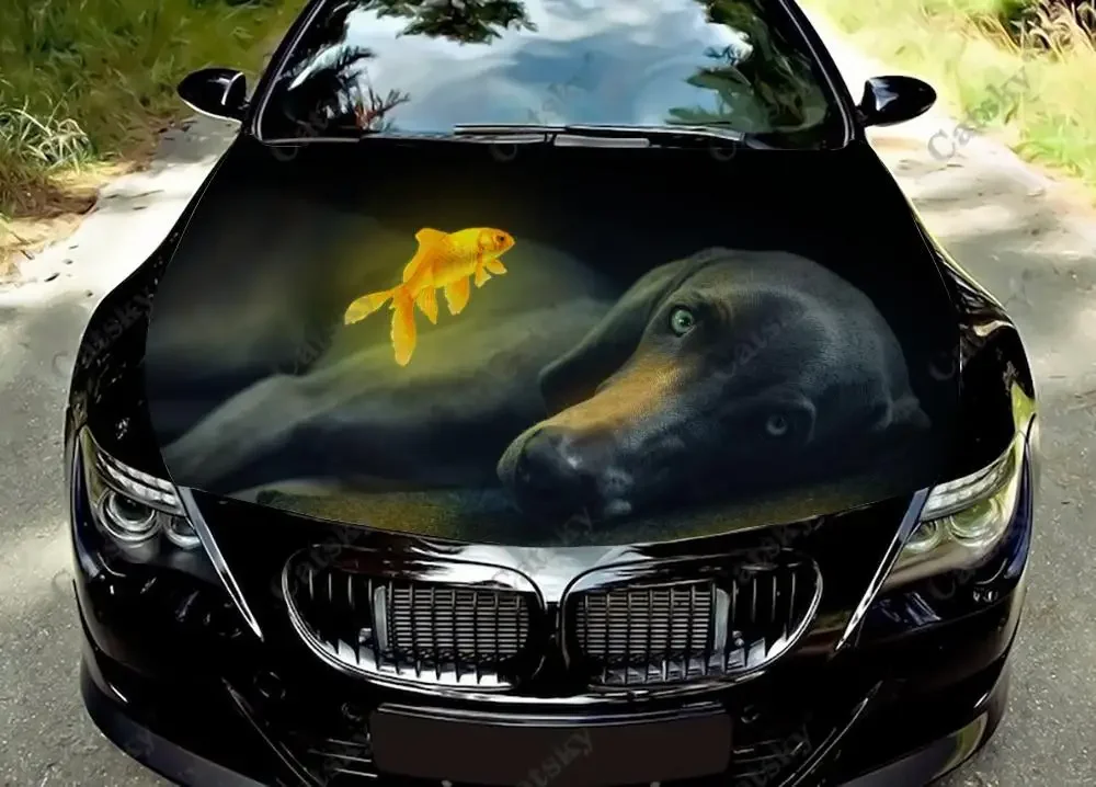 

Animal Weimaraner Dog Car Hood Vinyl Stickers Wrap Vinyl Film Engine Cover Decals Sticker Universal Car Hood Protective Film