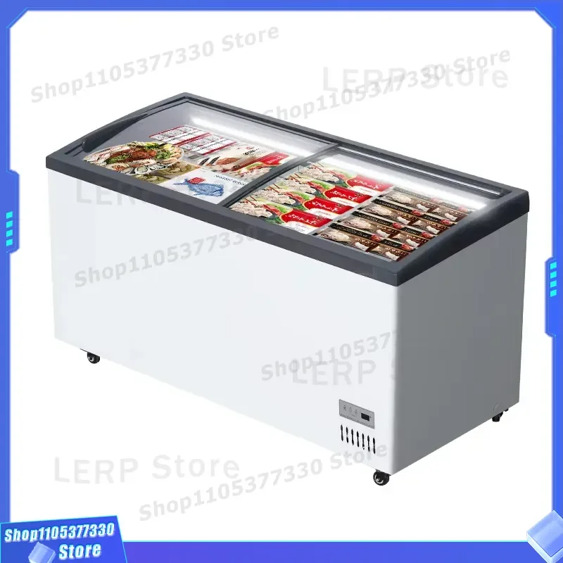 Commercial Glass Top Ice Cream Freezer Single Temperature Deep Chest Refrigerator Box Customized Factory Direct Sale Best