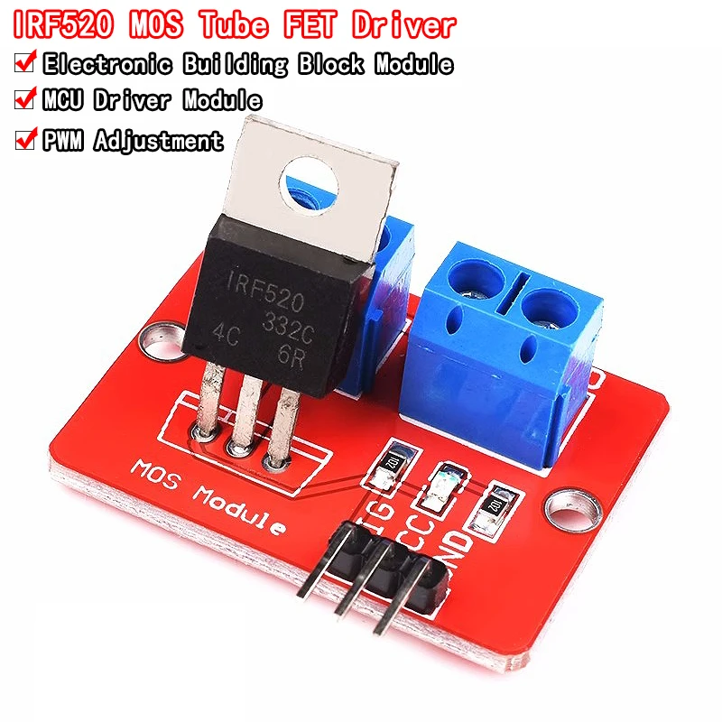No��0-24V Top Mosfet Button IRF520 MOS Driver Module For Arduino MCU ARM Raspberry pi