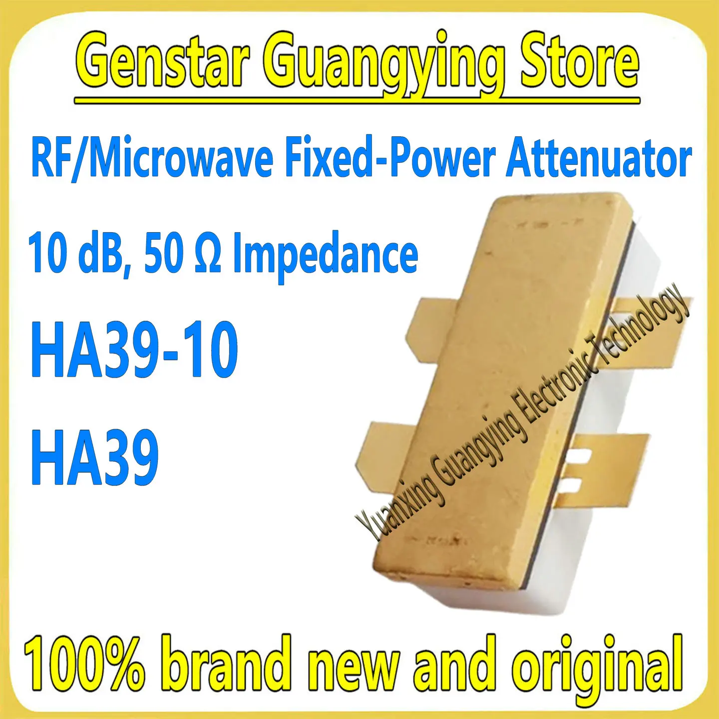 (1 piece) HA39-10 HA39 10 dB, 50 Ω Impedance, Gold-Plated RF/Microwave Fixed Power Attenuator Chipset, 100% Brand New