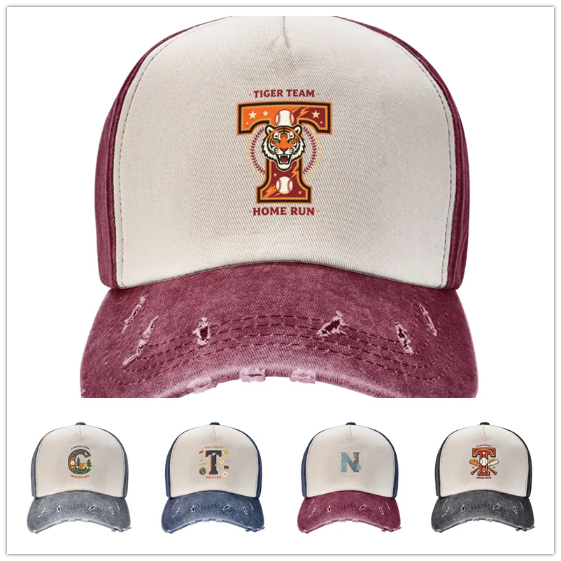 Initial letter T N sports cap women's multifunctional printed baseball cap men's outdoor casual sunshade adjustable hip-hop cap