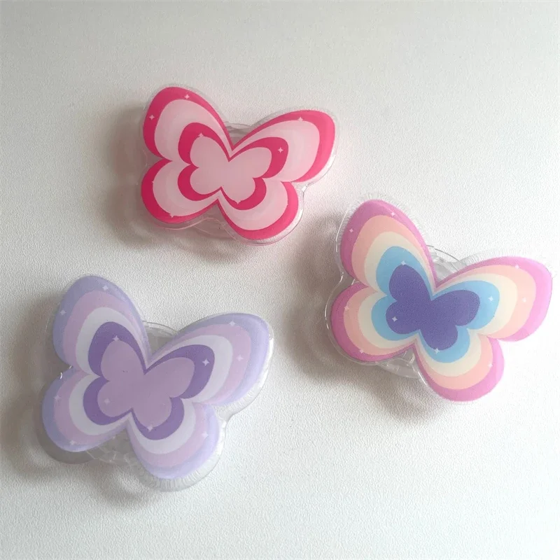 Soporte De Agarre De Mariposa Rosa Para Tel telefone Accesorios Universales Para IPhone 17 16 Samsung Coreano