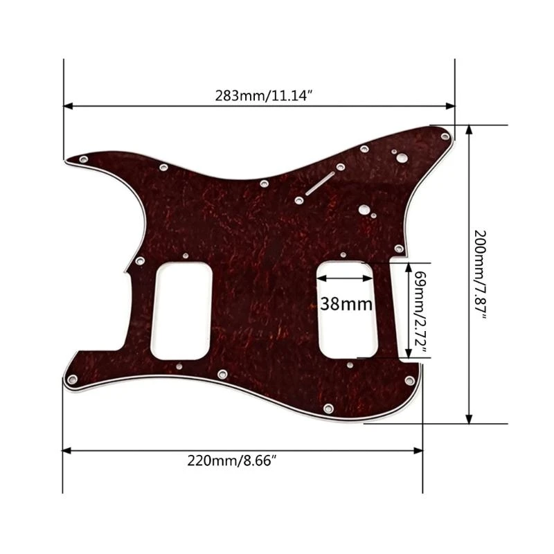 11 Holes 4 Ply Guitar Bass Pickguard Scratch Plate HH Scratch Plate for Standard Modern Guitar Replacements