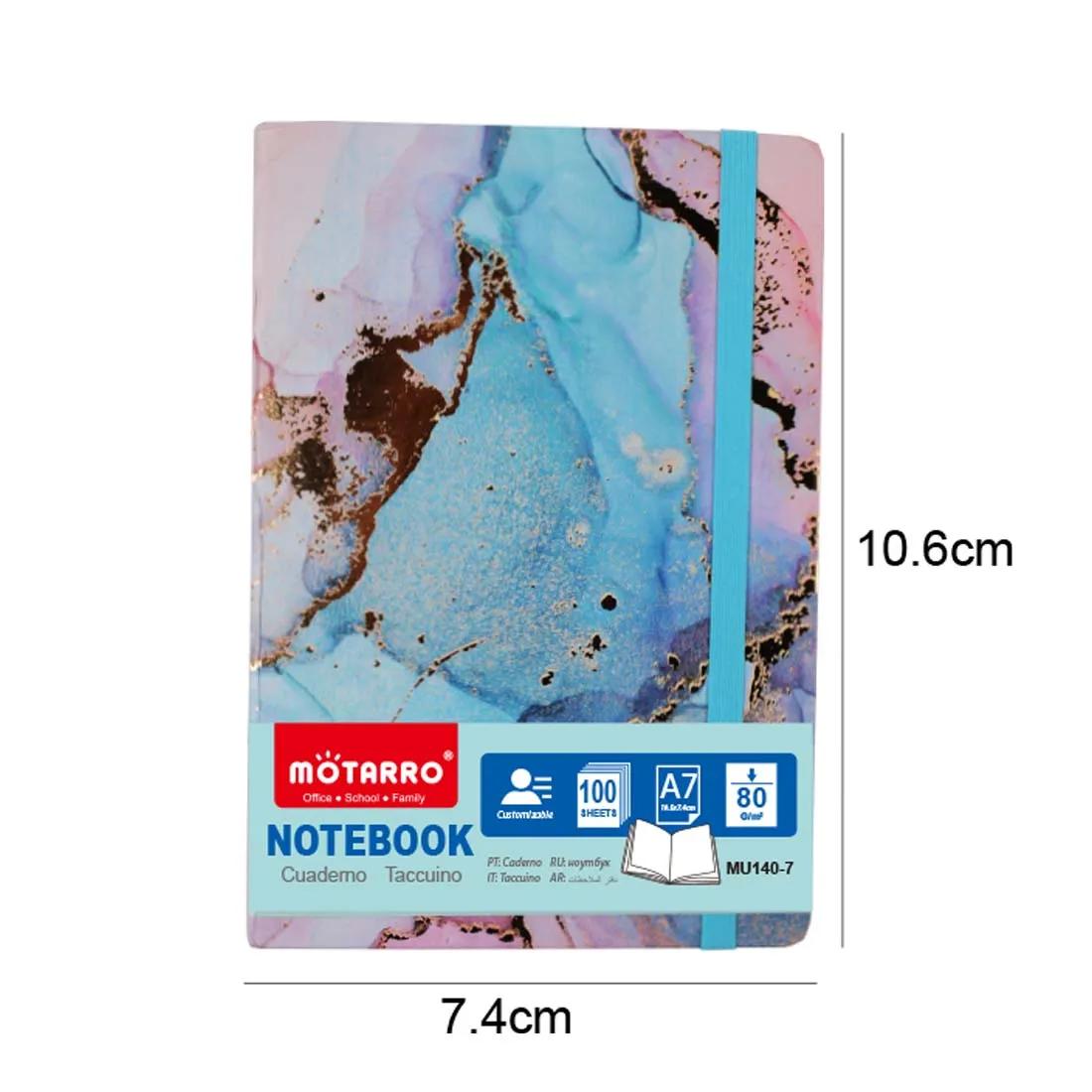 MOTARRO 1Pcs A7 Notebook Gold Stamping Cover Notepad Cartoon Memo Ins Hand Ledger for Student School Office Supplies Notepad