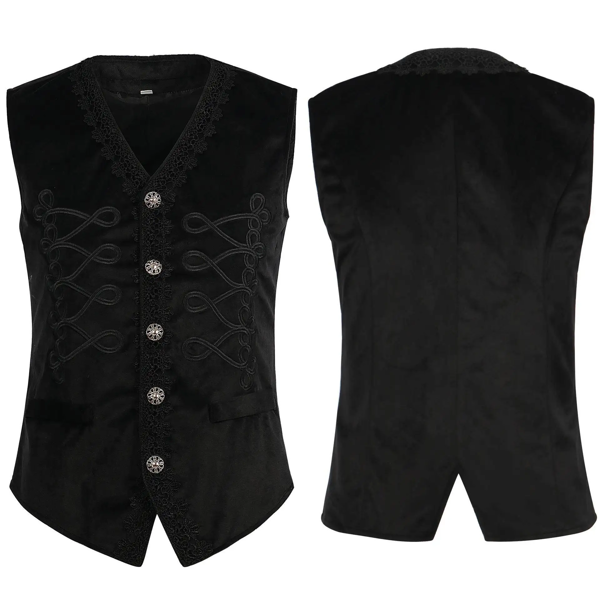 Colete bordado masculino gótico Sle loween Traje Medieval Retro Design Faionable Roupas de palco étnicas Sem registro de marca...