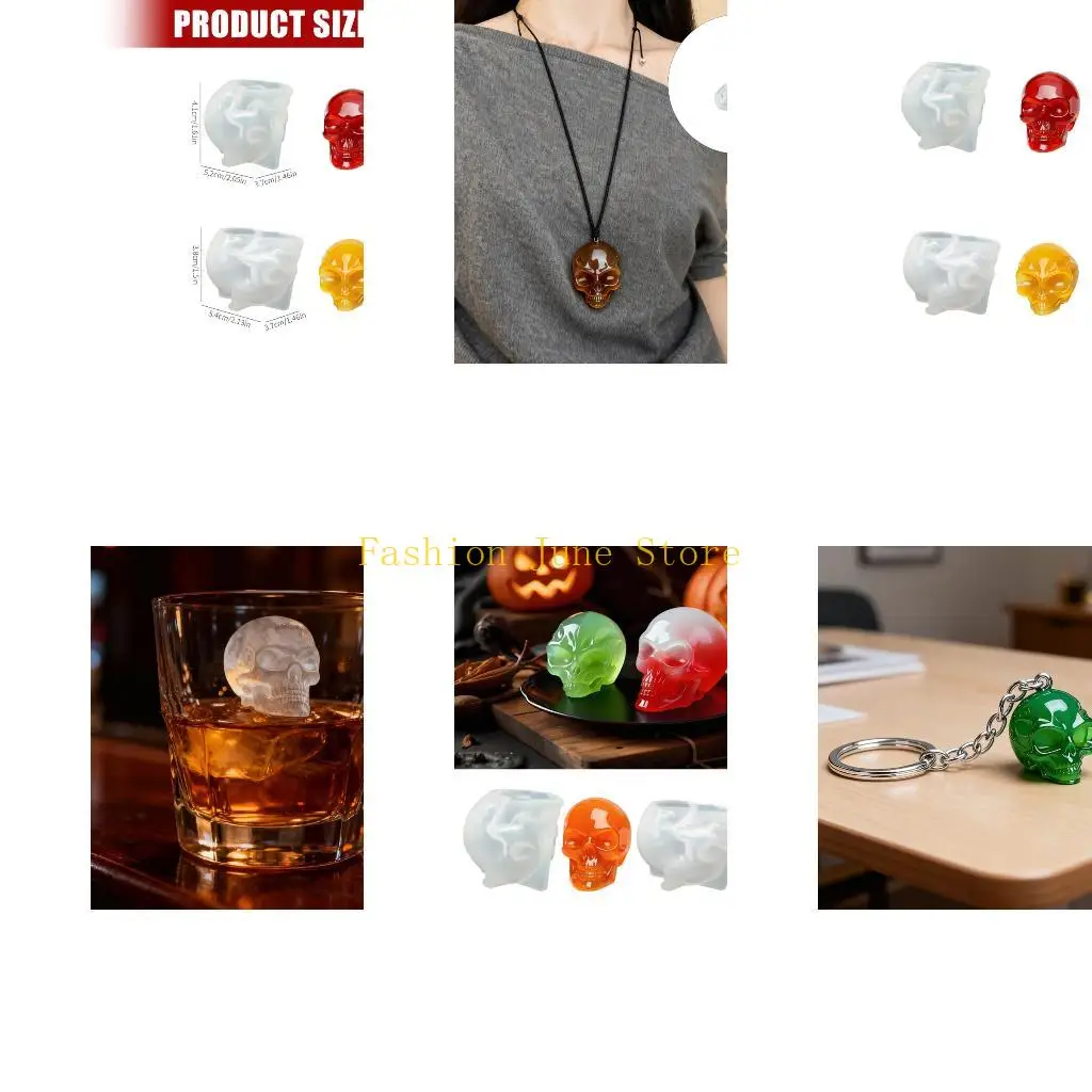 N5KA Craft Silicone Molds Skull Silicone Jewelry Mold Set Silicone Texture