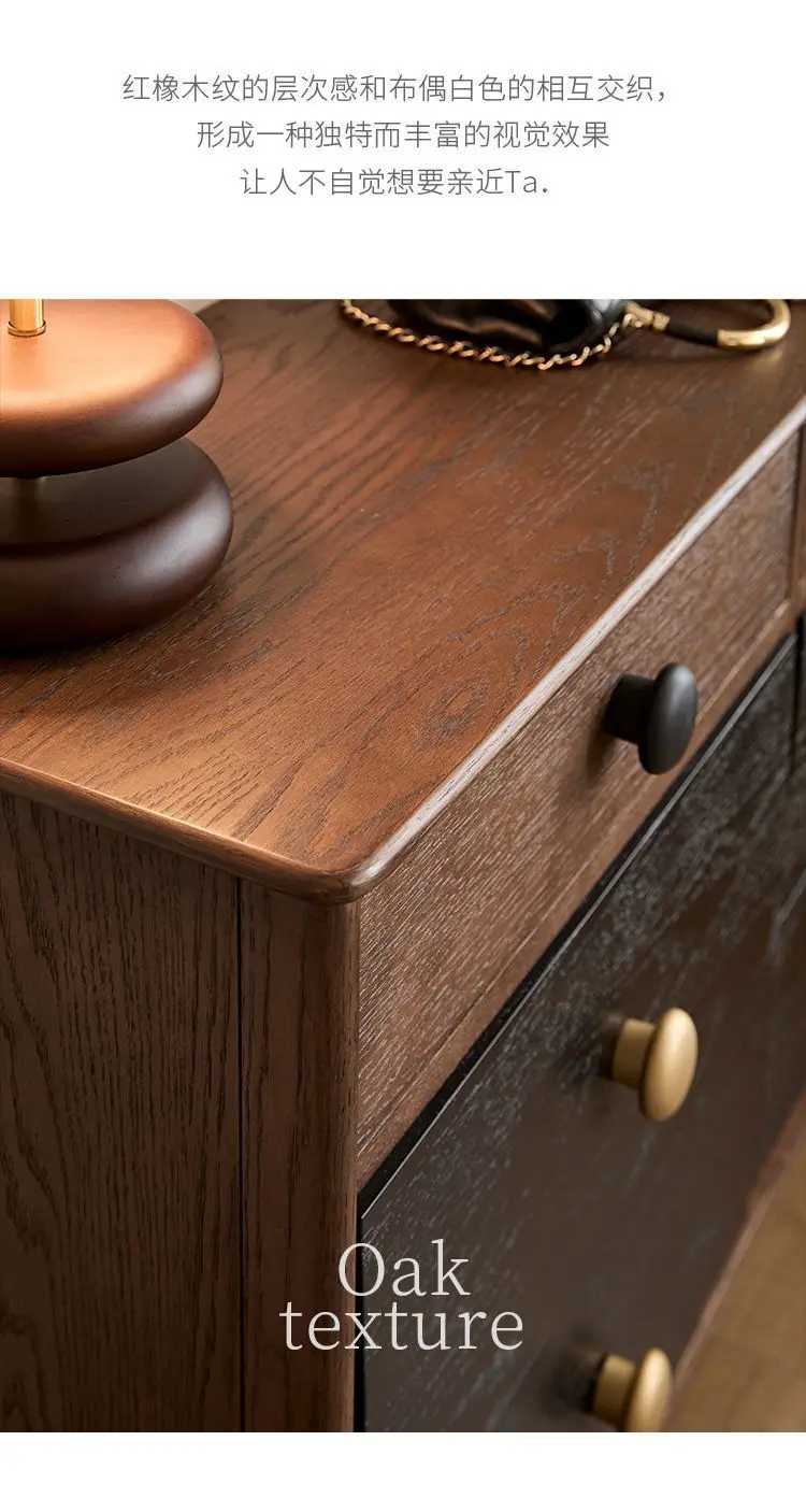 خزانة تخزين كلاسيكية لغرفة النوم وغرفة المعيشة من الخشب الصلب بستة صناديق