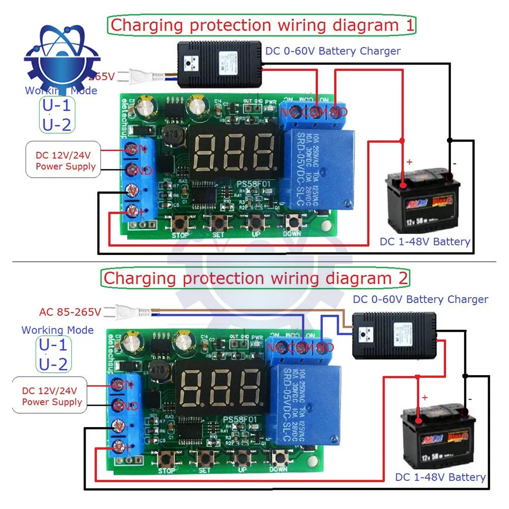 DC0~60V Battery Undervoltage Overvoltage Protection Module Off UPS Lead-Acid 18650 Display Charging Discharging Protection Board