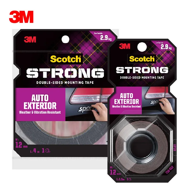3M Auto Tape 3M Car Tape 3M Double Sided Mounting Tape Attaches Side Moldings, Trim and Emblems to Interior and Exterior of Auto