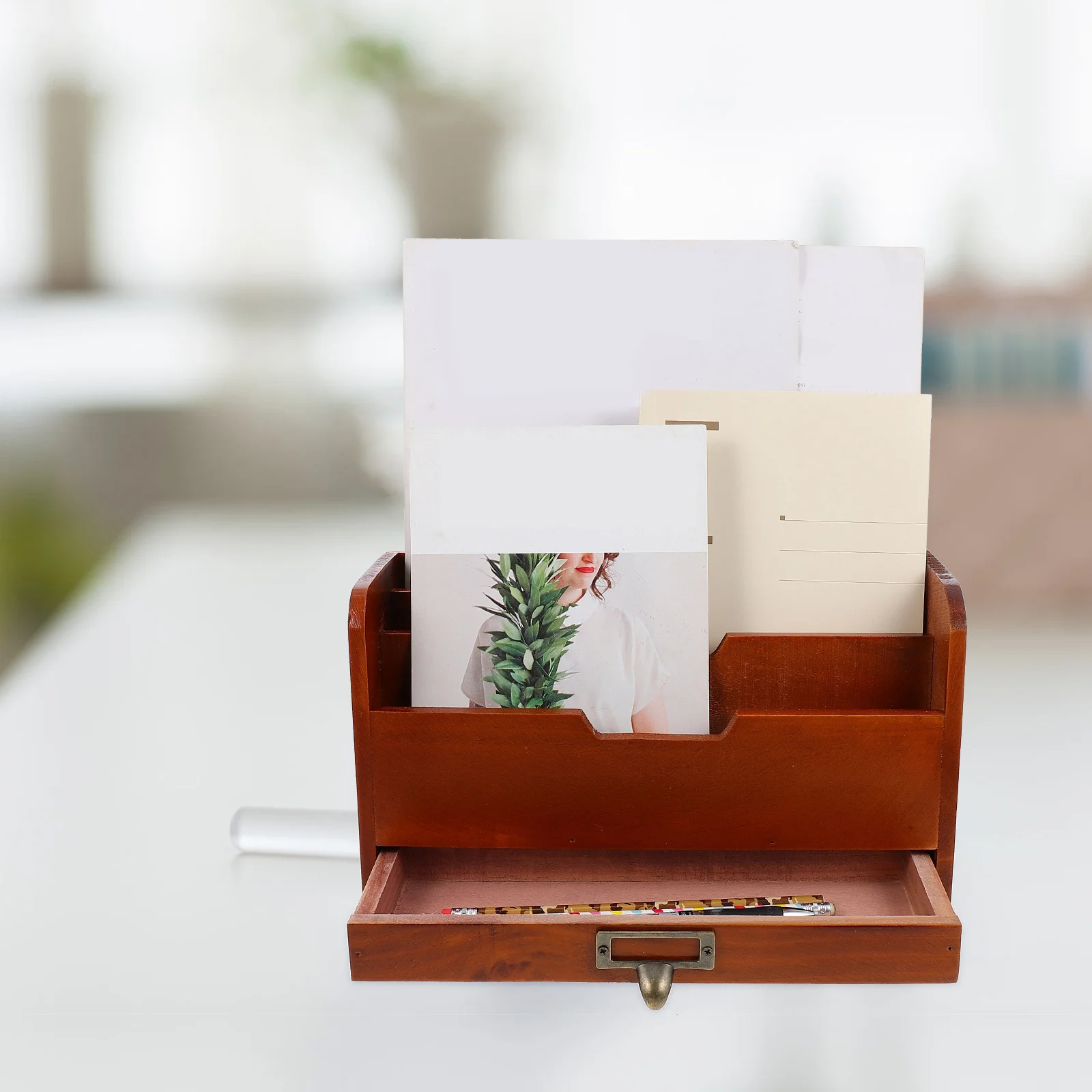 

1pc Storage Box Sundries Organizer Container Wooden Desktop Organizer For Jewelry Cosmetics Stationery Sundries Holder