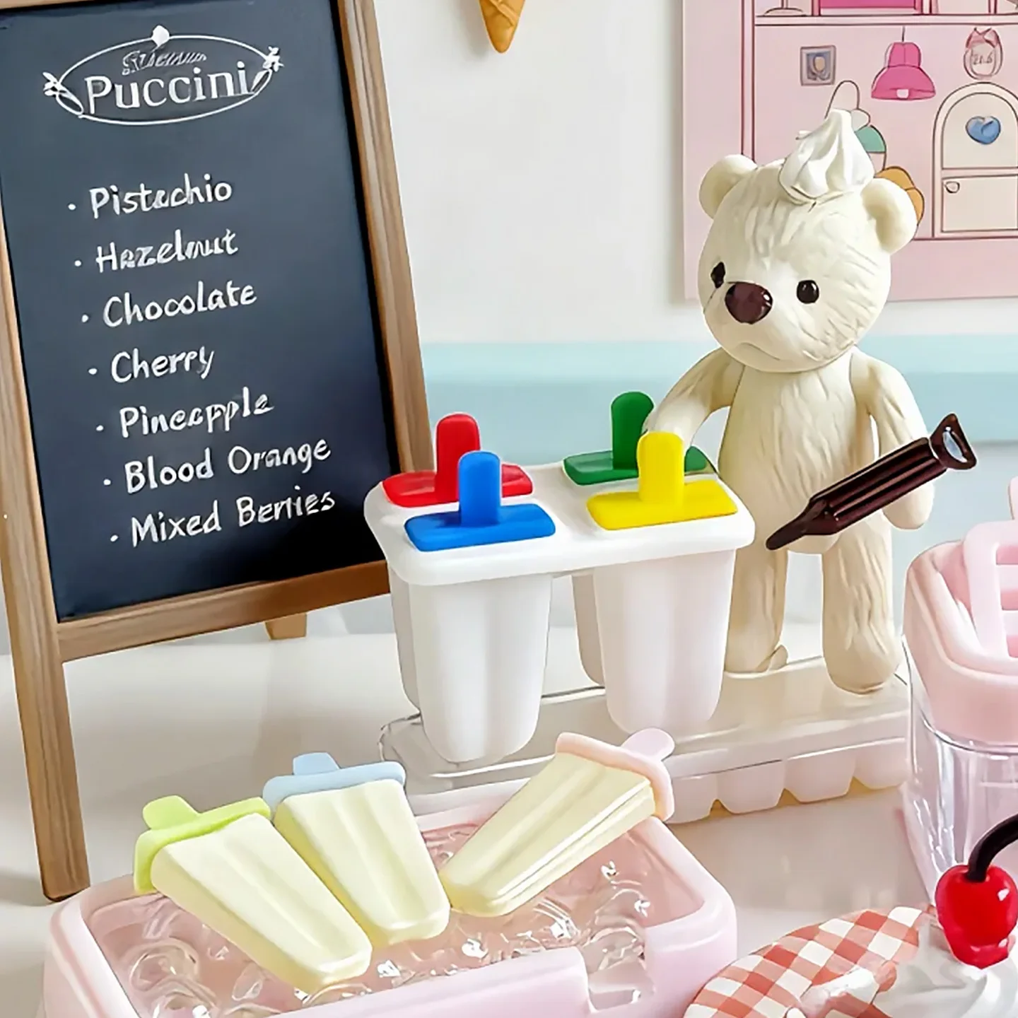 1 Set Mini Ice Stick Ornament Cute Miniature Dollhouse Food Simulation Ice Cream Popsicle Model For Doll DIY Accessories