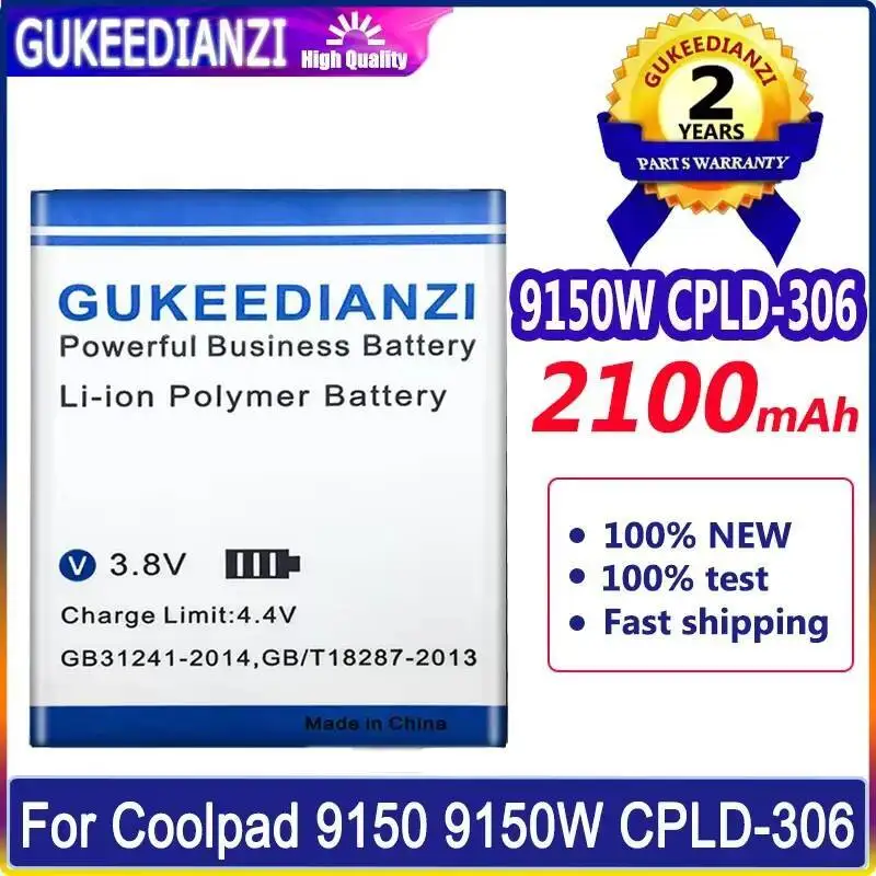 

High-Capacity For Coolpad 9150 9150W Cpld-306 Reliable Power Mobile Phone Battery 2100Mah