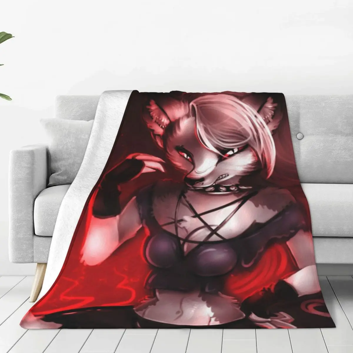 Helluva Boss Loona Blanket Anime Loona Verosika Mayday Wool Vintage Warm Throw Blankets for Chair Covering Sofa Decoration