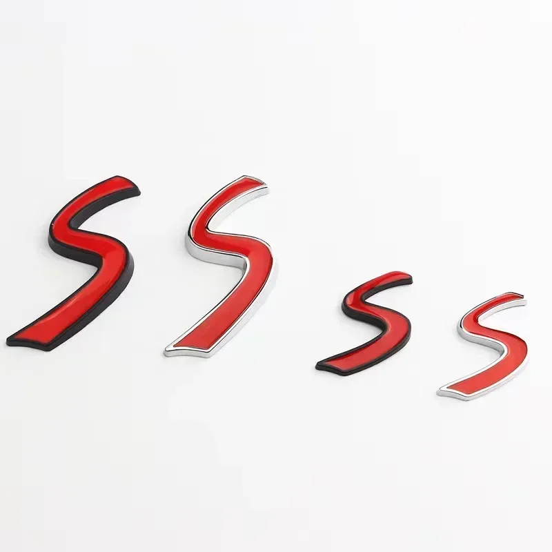 3D Metal Red S Badge Emblem Sticker Decal for R50 R52 R53 R56 R57 R58 F55 F56 Car Styling Accessories parts