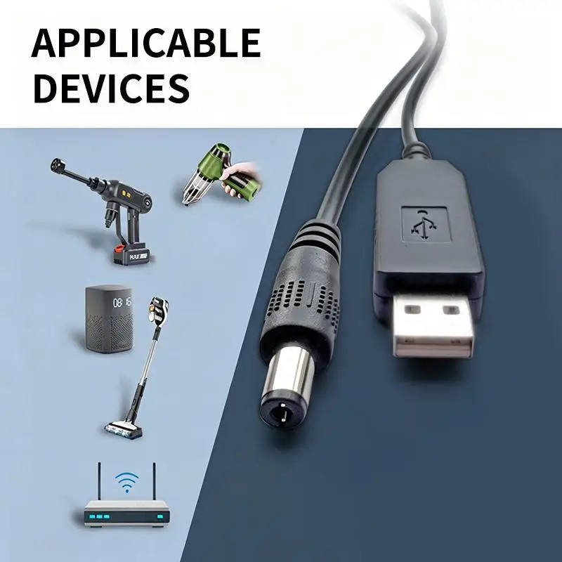 USB Boost Converter Adapter Power Boost Line DC 5V To DC 9V / 12V Step UP Module USB Cable 2.1x5.5mm Plug For WIFI view 3