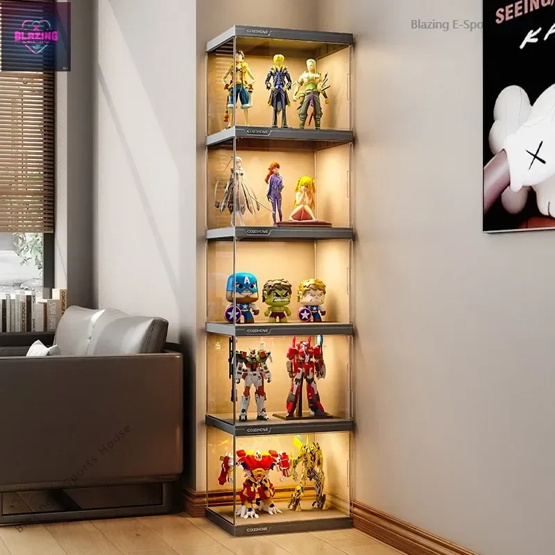 

figure display cabinet building block ornament toy imitation acrylic storage box model Gundam household transparent shelf