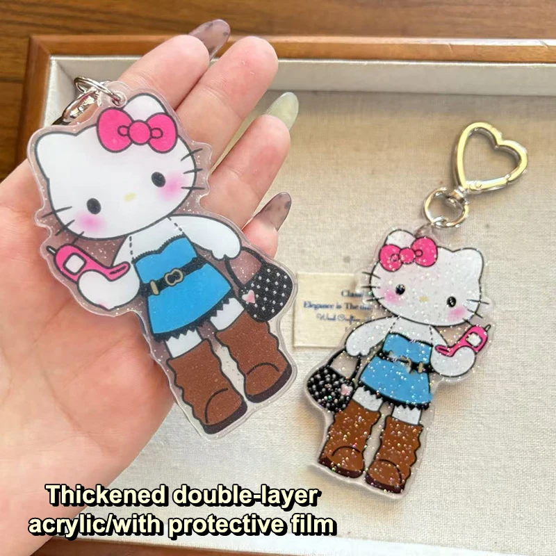 

Sanrio HelloKitty Kawaii забавный акриловый автомобильный брелок аксессуары сумка Шарм милый рюкзак кулон креативный брелок подарки для фанатов