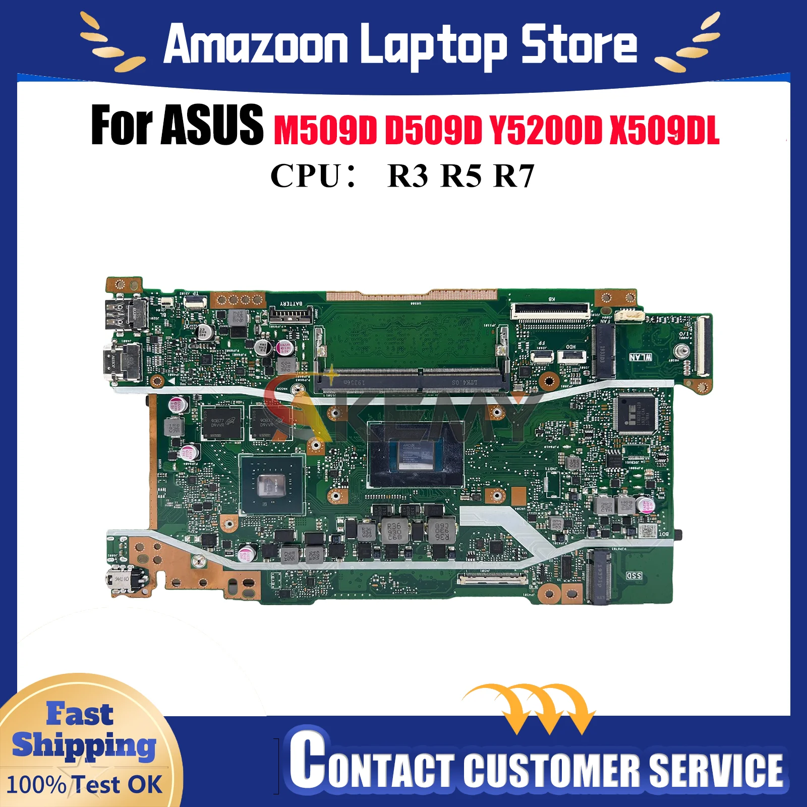 

X509DL Материнская плата для ноутбука ASUS D509D M409D X509D Y5200D P1510CDA M509D X509DJ D409D FL8700DA X509DAP Материнская плата R3 R5 R7 CPU