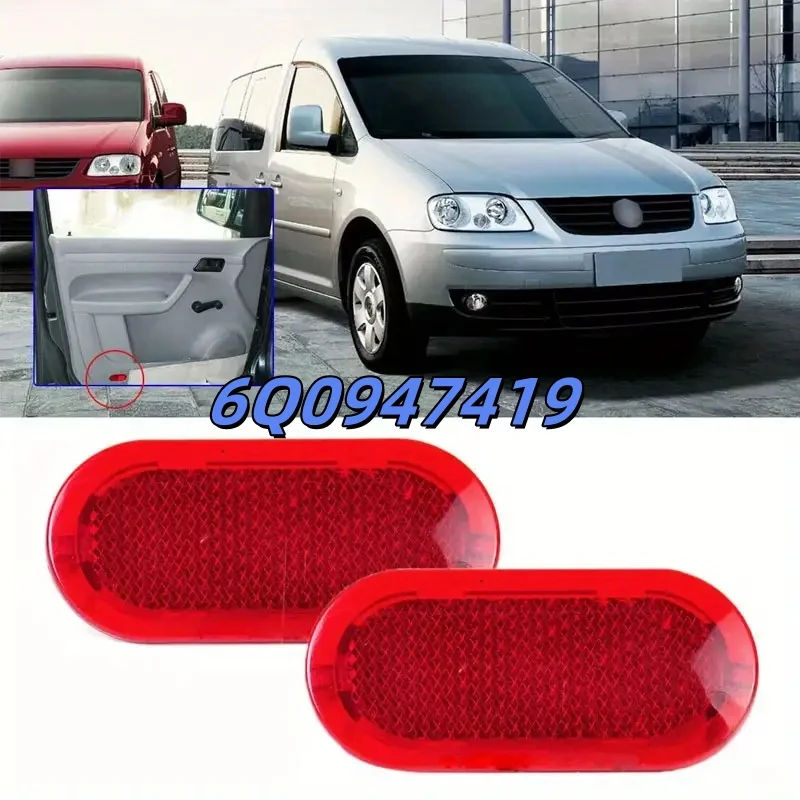 

2pcs Red Door Panel Warning Light Reflector Signal Lamp Set For VW Beetle Caddy Polo 6Q0947419 Car Lights Accessories