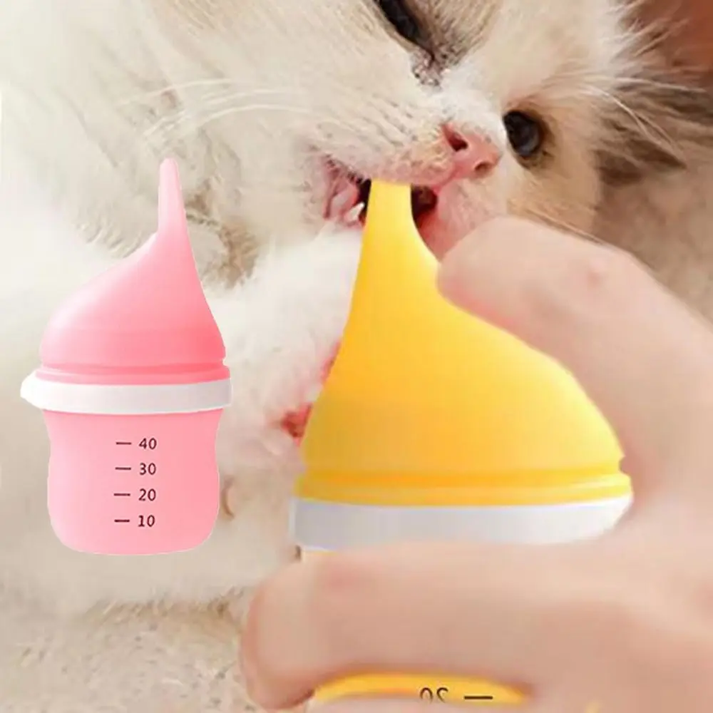 Botella de Leche para Mascotas de 40 ml, Resistente a Mordidas, Alimentación Precisa, Biberón con Tetina de Silicona Reutilizable, Botella de Alimentación de Leche para Perros y Gatitos