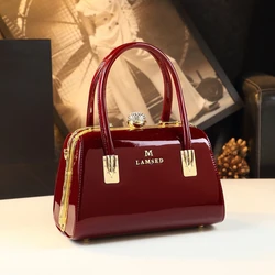 Genuine Leather Women Handbags 2023 New Party Mom Hard Shoulder Messenger Bag Large Capacity Bridal Wedding Bags Fashion