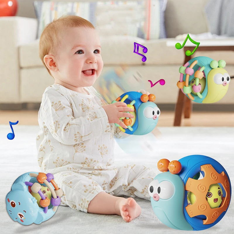 Palline per bambini Sonaglio Piumino Giocattolo Morbido Afferrare la mano Palla Giocattoli sensoriali educativi Attività Giocattoli striscianti per bambini 0 6 12 mesi