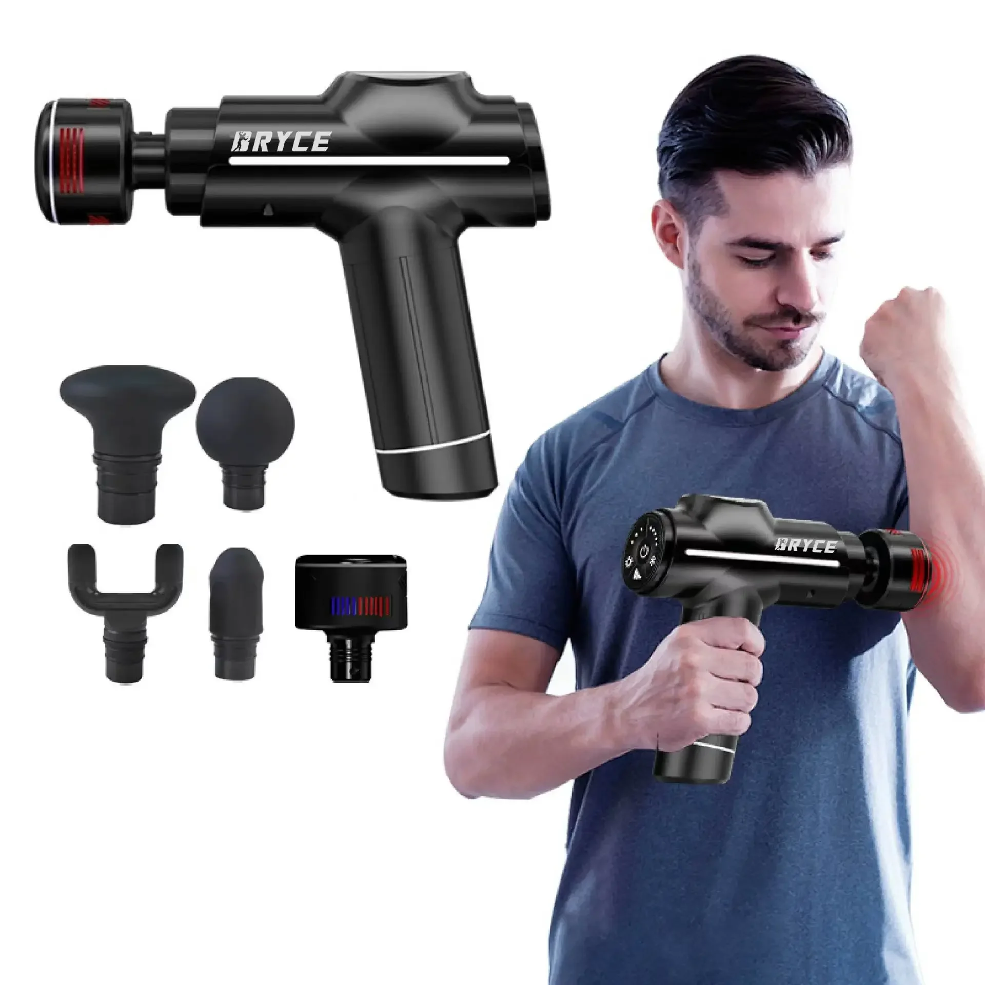 for 2024 new  high-quality wireless rechargeable hot and cold massage gun high-power brushless motor muscle release fascia gun