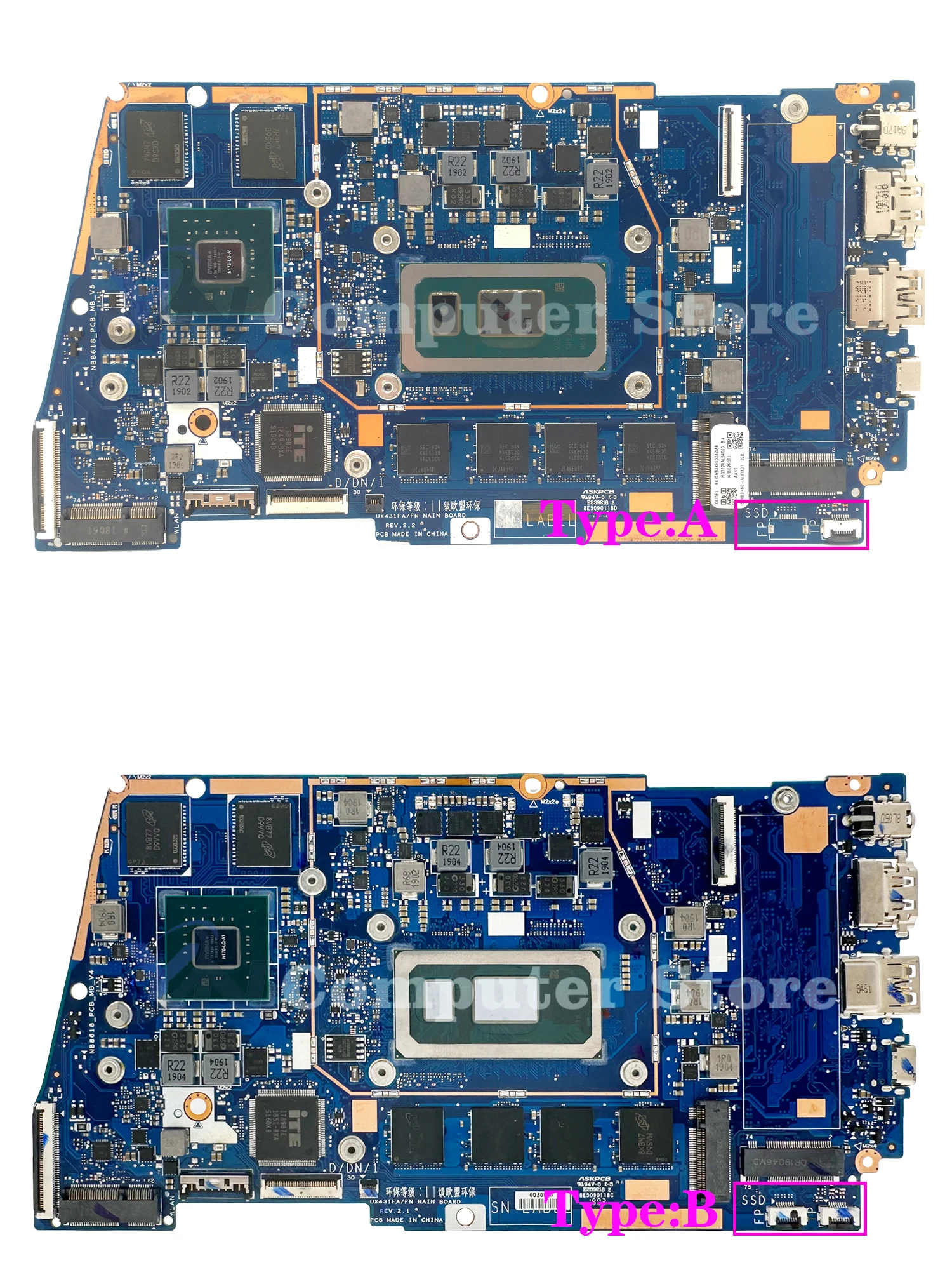 UX431FN Mainboard For ASUS UX431FL UX431FLC UX431FA UX431 UX431F Laptop Motherboard I3 I5 I7-8th/10th 4G/8G/16G V2G 100% Test OK