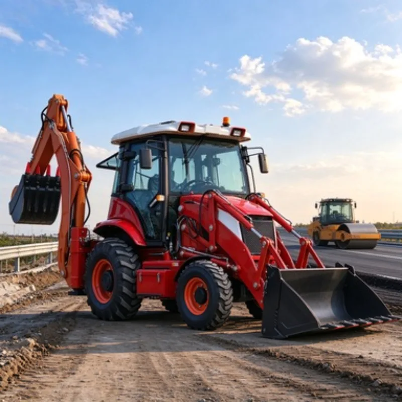 1.5 Ton Mini Tractor Loader Backhoe Backhoe Excavator 4x4 with Bucket for Small Farm Garden Work Use Site Project