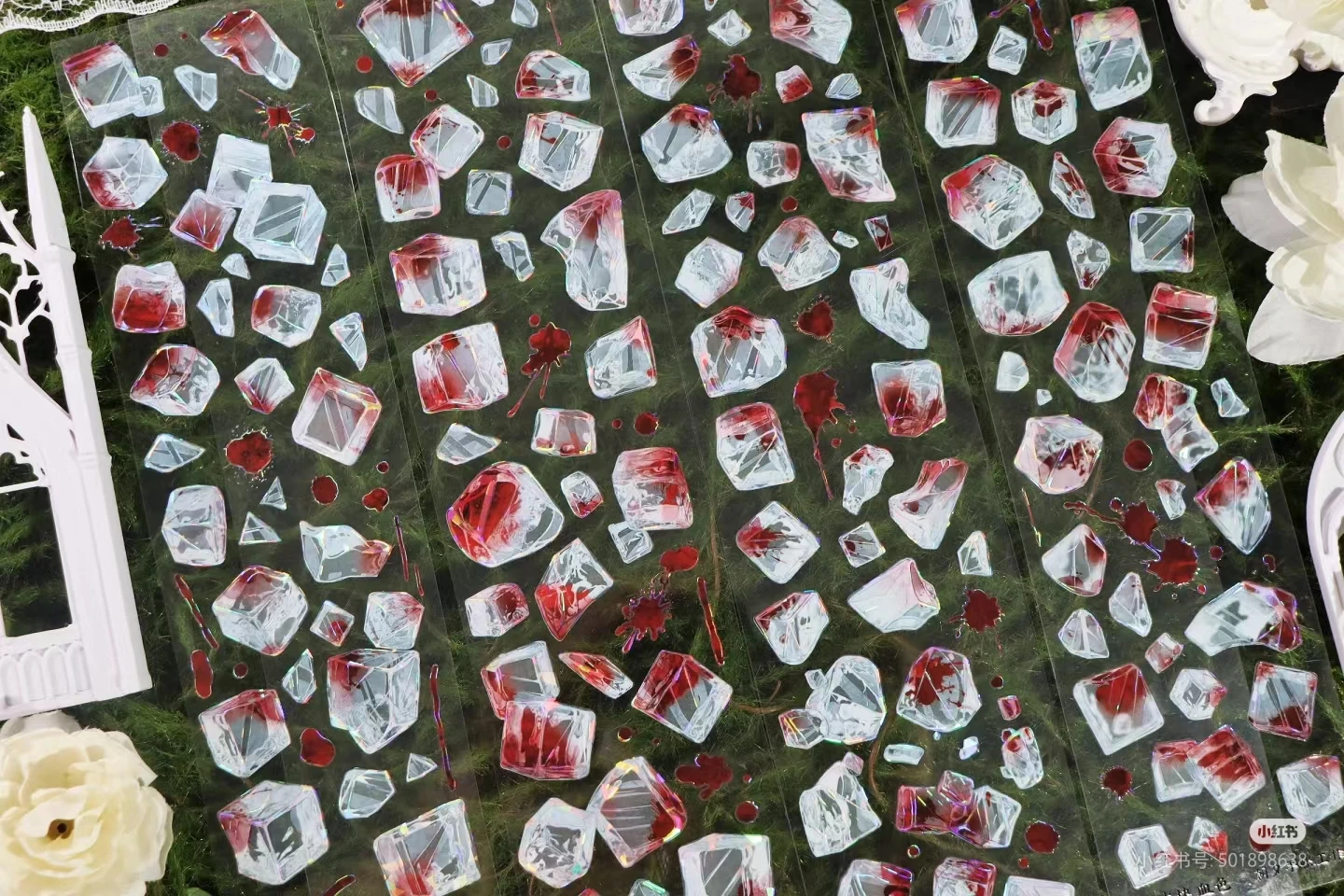 Pita Washi Hewan Peliharaan Mengkilap Es Batu Darah