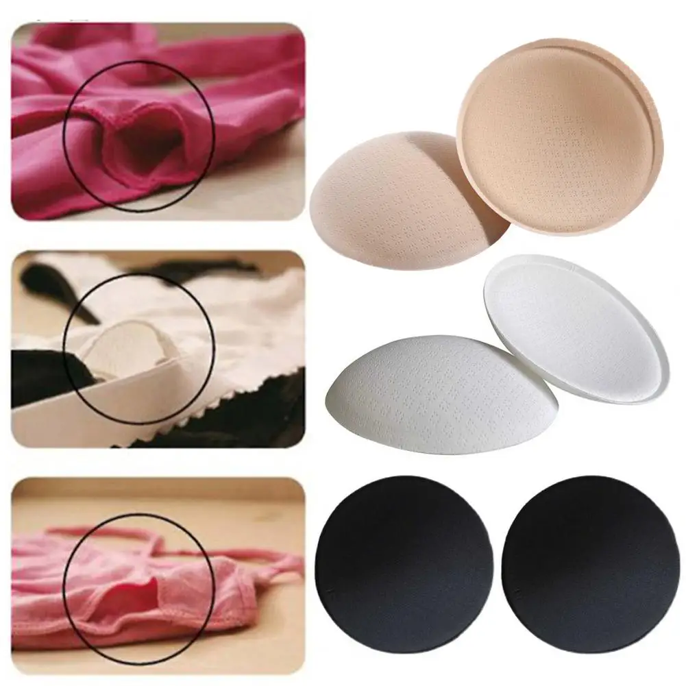 1 Pair Sponge Push Up Bra Pads For Women Latex Feel Invisible Insert Swimsuit Bikini Breast Enhancers Chest Cup Pads Accessories