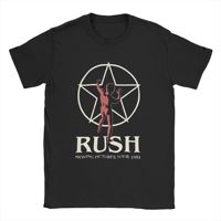 Rush Rock Band Moving Pictures 1981 Tour Men's T Shirts  Unique Tees Short Sleeve Crewneck T-Shirt Cotton Plus Size Clothing