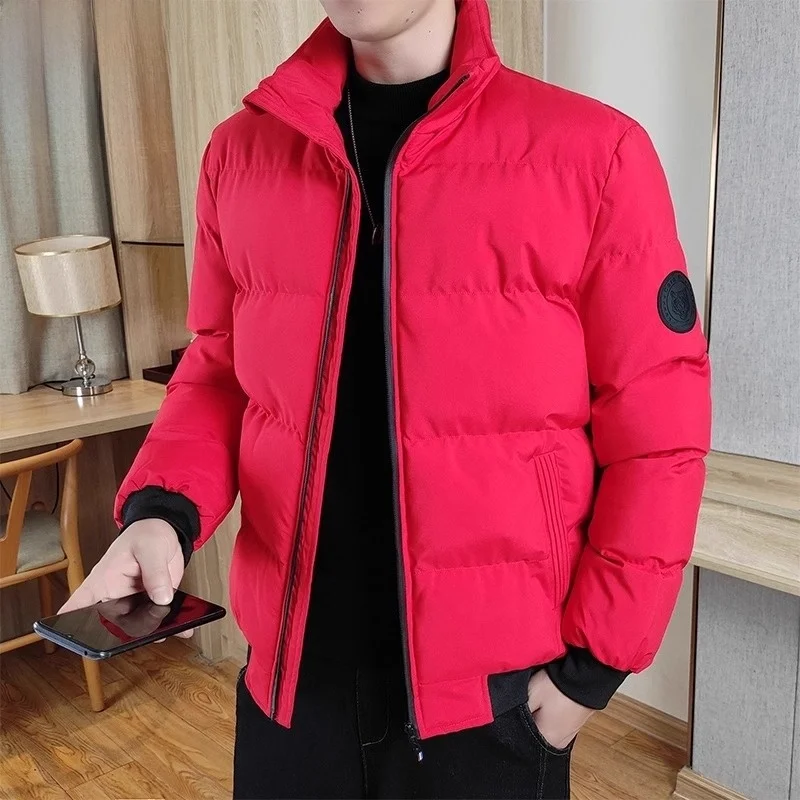 Thiened Cotton Jaet for Men Autumn Winter Sports Sle Versatile Warm Stand Collar Long Sve Stand Fit Mexican Brand