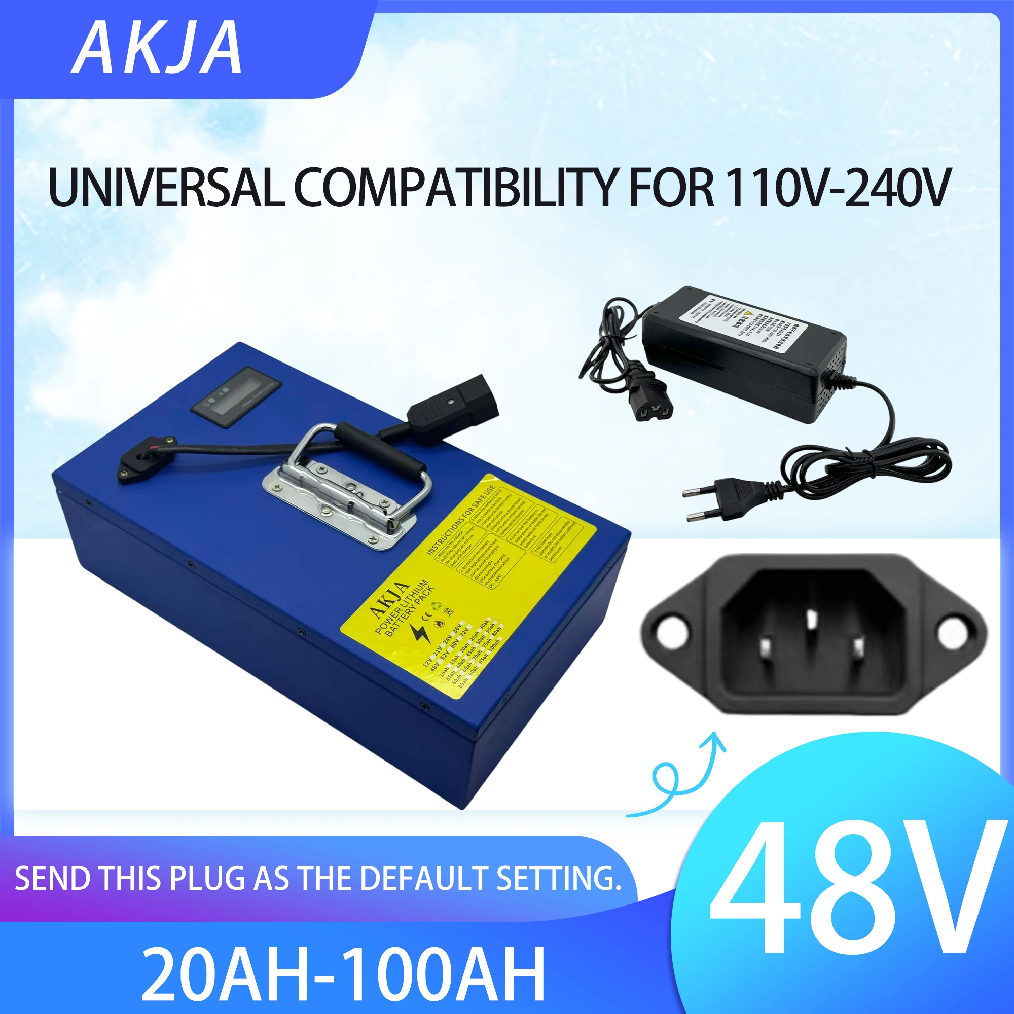 

AKJA, 48V20AH-100AH lithium-ion battery, iron box waterproof shell, air freight fast delivery, suitable for 99% of equipment use