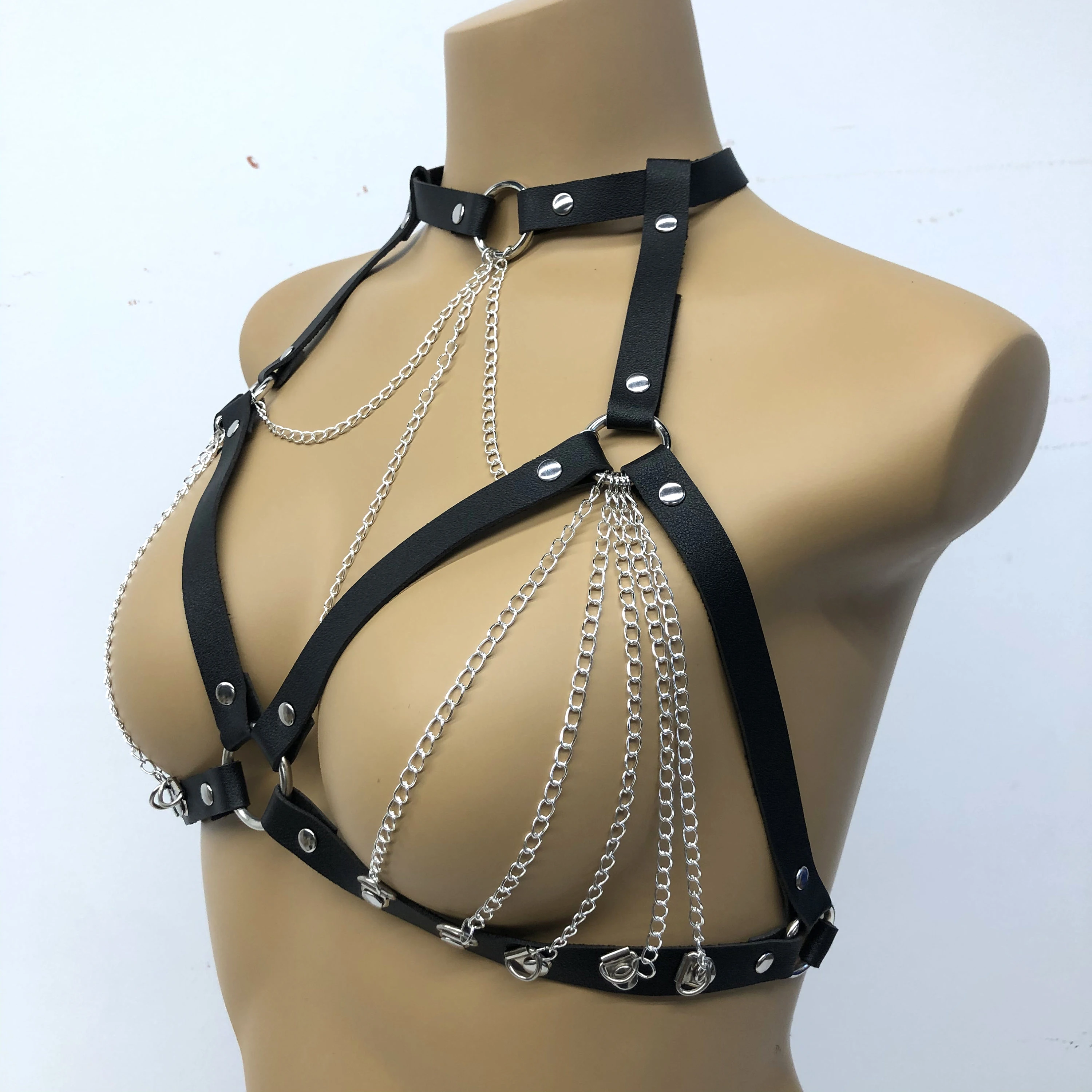 

Women Sexy Bondage Body Harness Chest Harness Thigh Garter Lingerie Fetish Female Clothing Exotic Accessorie