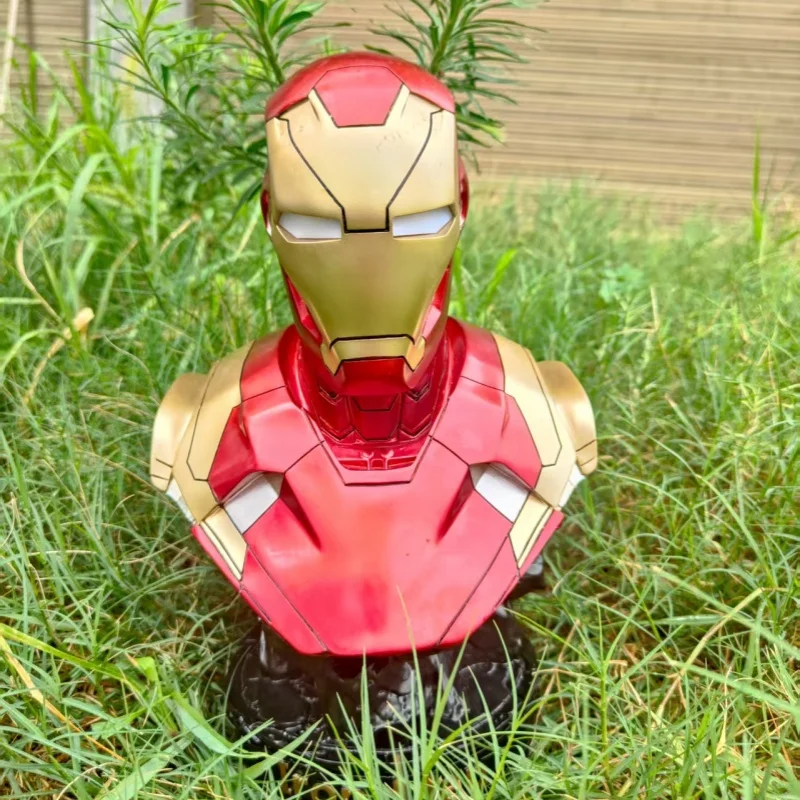 

33 см супергерой светодиодные глаза Железный человек MK46, бюст, фигурка, статуя из смолы, Ironman Mark 46, коллекционная модель, стол, домашний декор, подарок