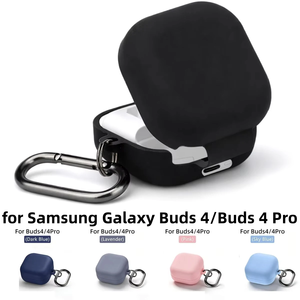 Für Samsung Galaxy Buds 4/Buds 4Pro (2026) Hülle Premium Weiche Silikon-Kopfhörerhülle Zubehör Mit Karabiner Für Galaxy Buds 4