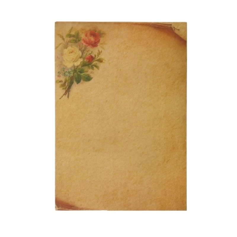 

Stationery Kraft Paper Vintage Assorted Design Double Sided Perfect for Letter Writing Printing Crafting 8 Sheet